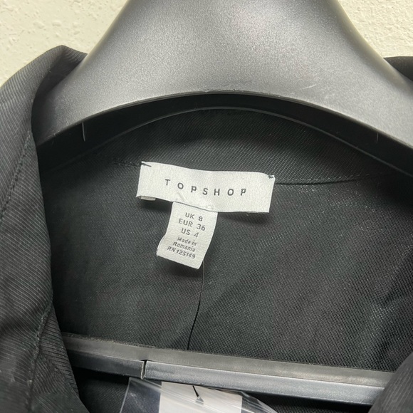 Topshop Belted Button Down Black Casual Long Sleeve Jumpsuit Size 4 NEW - Picture 3 of 4